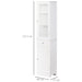 kleankin Bathroom Storage Cabinet with 3-tier Shelf, Drawer and Cupboard, Tall Slim Organiser Shelves - White - Green4Life