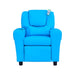 Cosy Blue Kids Recliner Armchair with Cup Holder - Green4Life