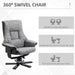 Recliner Swivel Armchair with Footstool, Upholstered - Grey - Green4Life