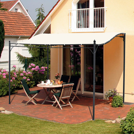 3 x 3 m Metal Pergola with Cream Canopy - Outsunny - Green4Life