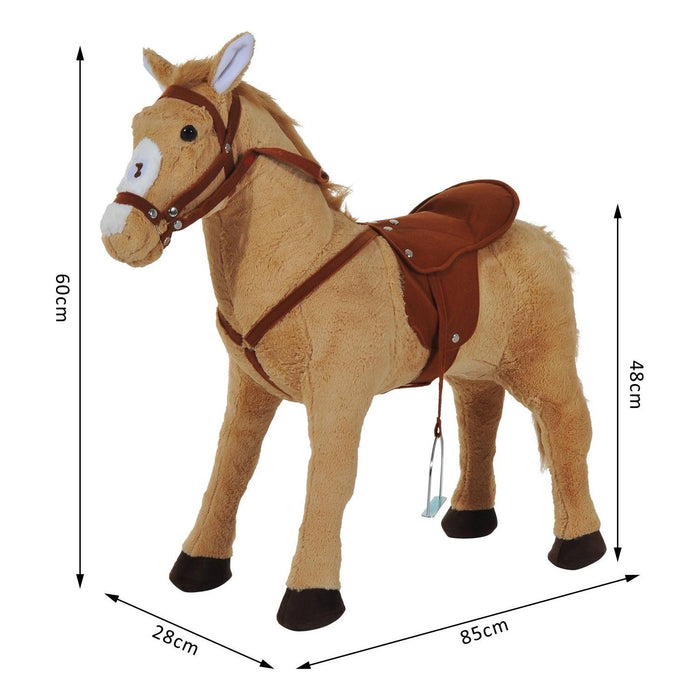 Childrens Plush Standing Pony with Neigh Sound - Beige - Green4Life