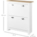 2 Drawer Shoe Cabinet with Flip Doors - White - Green4Life