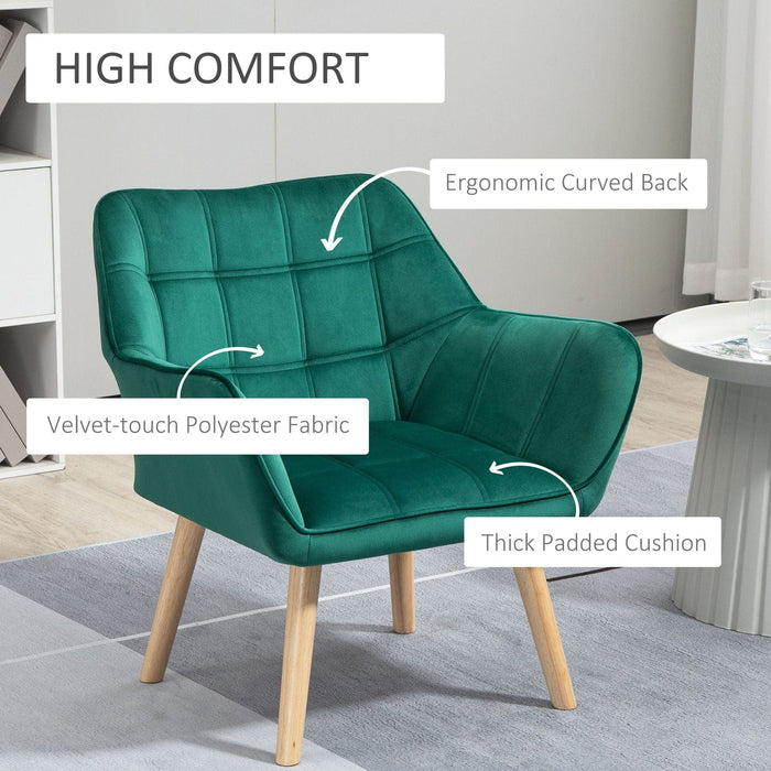 Emerald Comfort Lounge Chair with Wide Arms and Slanted Back - Green4Life