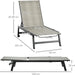 Outsunny Outdoor PE Rattan Sun Lounger with 5-Position Backrest and Wheels for Garden and Poolside Relaxation - Grey/Black - Green4Life