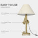 Twisted Rope Table Lamp with Beige Fabric Lampshade - Green4Life