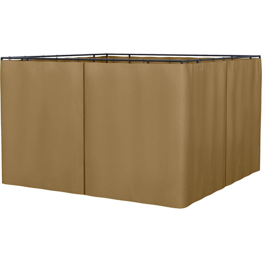 Outsunny 3x3m Brown ZipWall - 4 Gazebo Side Panels - Green4Life
