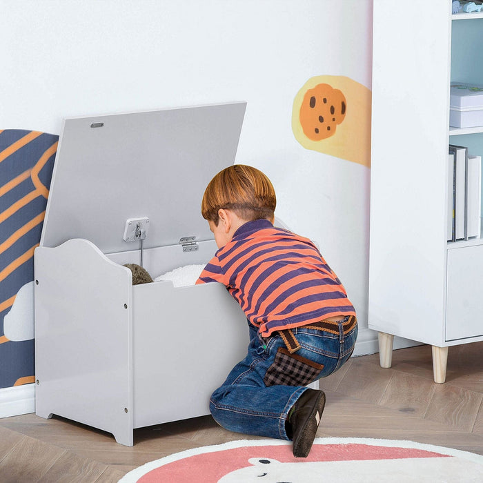 Light Grey Toy Chest for Playroom - Green4Life