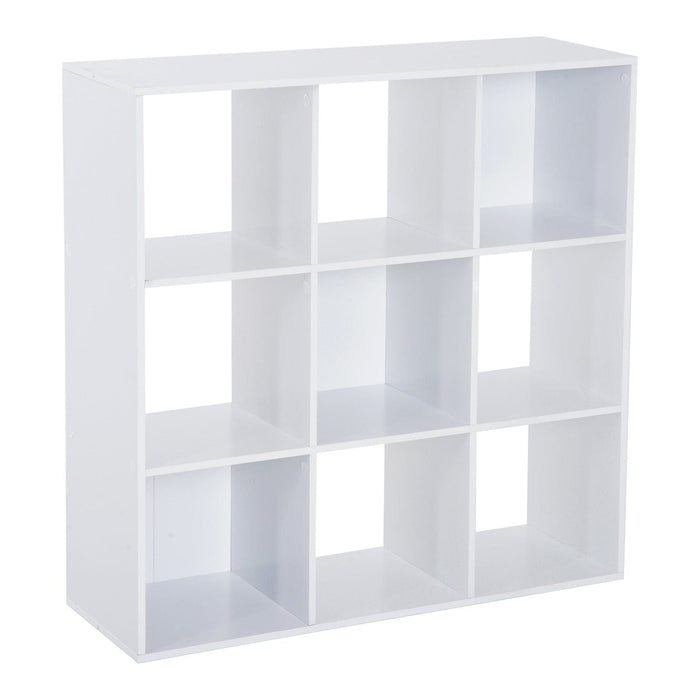 Wooden Organiser Display Rack with 3 Tier Shelves & 9 Sections - White - Green4Life