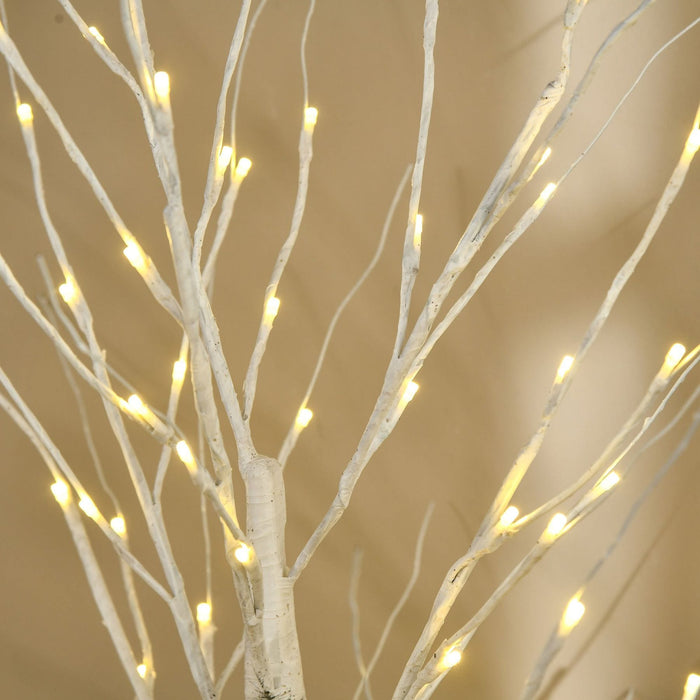 6ft Artificial White Birch Tree with 96 Warm White LED Lights - Green4Life