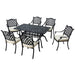 Elegant Black 6-Seater Aluminium Dining Set - Outsunny - Green4Life