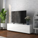 High Gloss TV Unit with Storage Shelves for TVs up to 70" - White - Green4Life