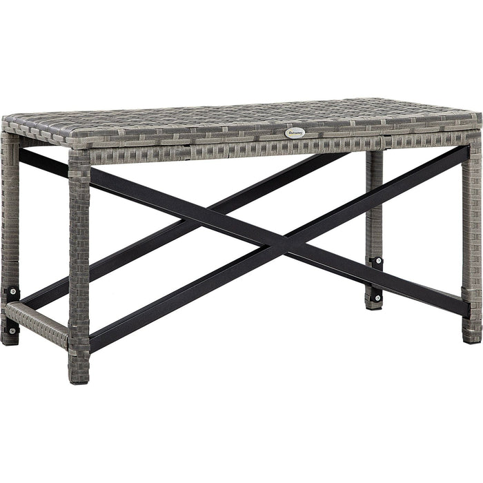 Outsunny Patio Elegance Grey Wicker Coffee Table - Green4Life