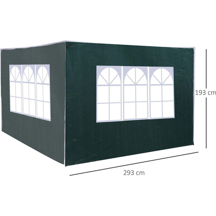 Outsunny 3m Green Modular Gazebo Side Panels - Green4Life