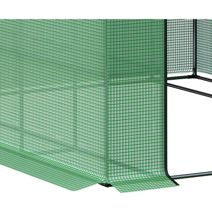 Outsunny Walk-in Greenhouse with 4 Tier Shelves 244L x 180W x 210H cm - Green - Green4Life