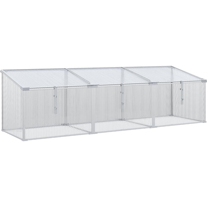 Outsunny 180L x 51W x 51H cm Polycarbonate Greenhouse with Aluminum Frame - Transparent - Green4Life