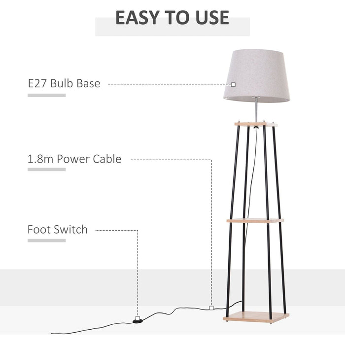 Freestanding Lamp with 2-Tier Shelves - Green4Life