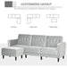 3-Seater Sofa and Ottoman Set - Light Grey - Green4Life