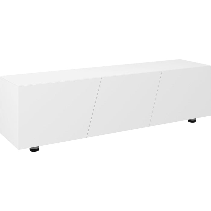 High Gloss TV Unit with Storage Shelves for TVs up to 70" - White - Green4Life