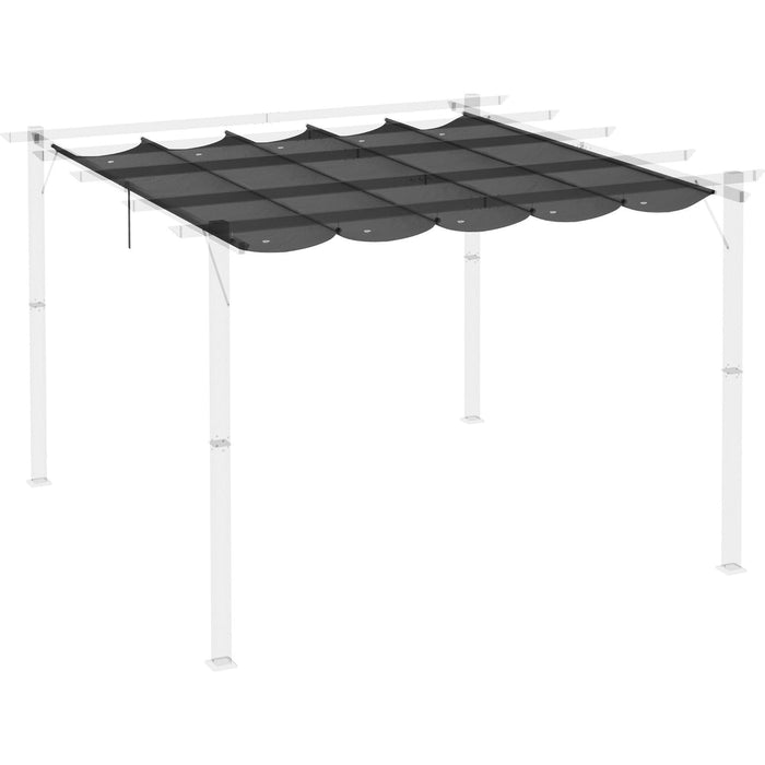 Outsunny Dark Grey FlexiShade - 3x3m Retractable Pergola Cover - Green4Life