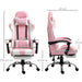 Vinsetto Gaming Desk Chair with Headrest and Retractable Footrest - Pink - Green4Life