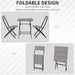 Outsunny Foldable 2-Seater Rattan Bistro Set with Table and Chairs - Grey - Green4Life