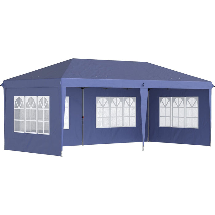 Outsunny 3x6m Pop-Up Gazebo with Height Adjustable Design - Blue - Green4Life