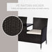 Outsunny Rattan Wicker 2-Seater with Integrated Table - Dark Brown - Green4Life