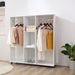Double Mobile Open Wardrobe with Hanging Rails & Shelves - White - Green4Life