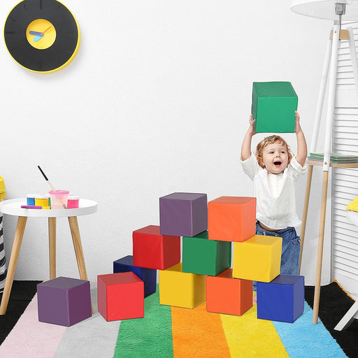 Kids 12-Piece PU Soft Stacking Blocks - Multi-Colour - Green4Life