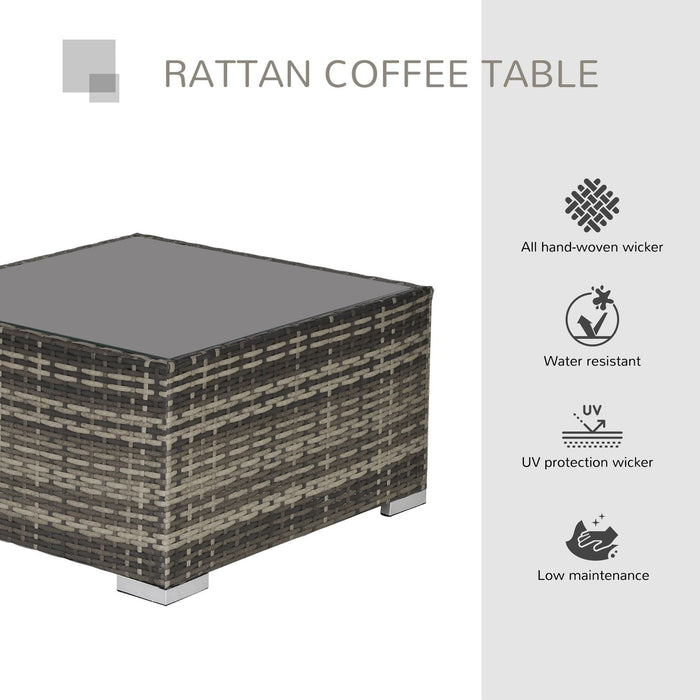 Outsunny Dark Grey Rattan Coffee Table - Green4Life