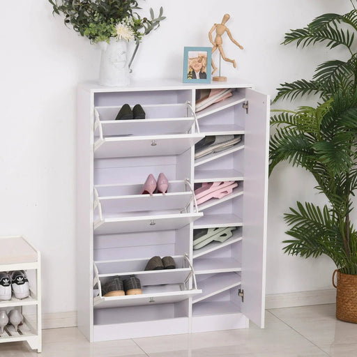 Shoe Storage Cabinet with 4 Compartments - White - Green4Life