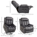 Riser and Recliner Armchair for the Elderly, with Microfibre Upholstery, Remote Control & Footrest - Grey - Green4Life