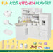 Childrens Kitchen Toy Set with Microwave, Fridge & Cabinets - White - Green4Life