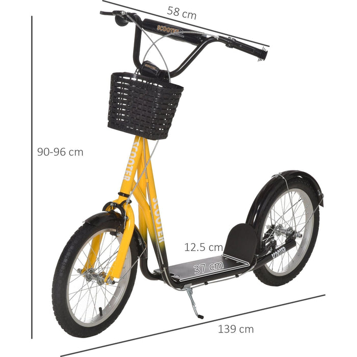 Kids Scooter with Dual Brakes & Inflatable Wheels - Orange/Black - Green4Life