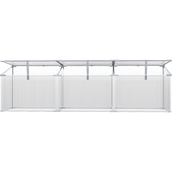 Outsunny 180L x 51W x 51H cm Polycarbonate Greenhouse with Aluminum Frame - Transparent - Green4Life