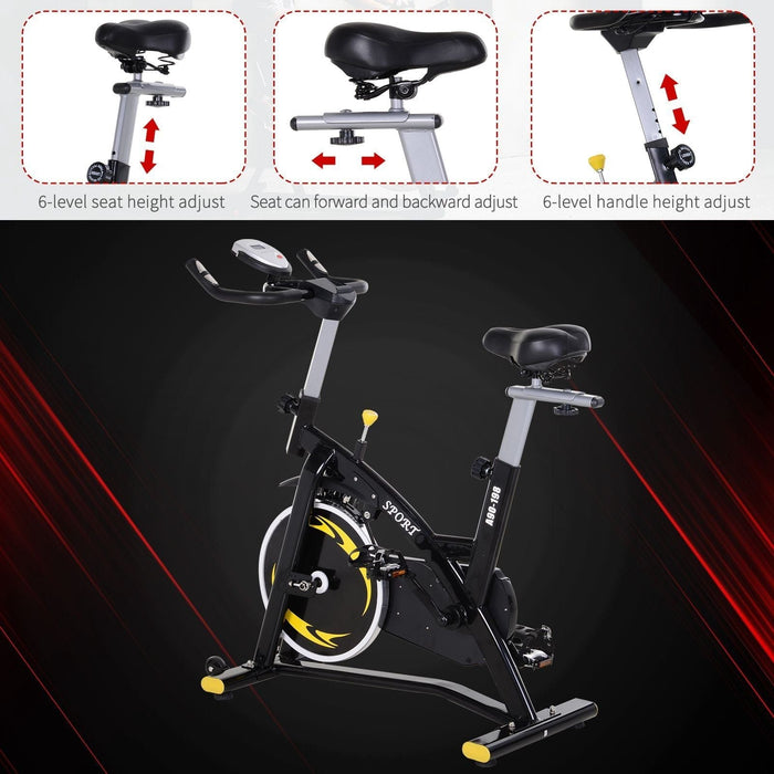 Steel Flywheel Exercise Bike - Black/Yellow - Green4Life