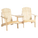 Adirondack Twin Seat - Wooden Loveseat with Table - Natural - Outsunny - Green4Life
