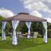 3x3m Elegance Gazebo with Mosquito Netting - Coffee - Outsunny - Green4Life