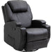 Faux Leather Eight-Point Massage Reclining Armchair - Black - Green4Life