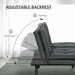 Tufted 3 Seater Sofa Bed with Adjustable Armrests and Backrest - Grey - Green4Life