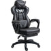 Vinsetto PU Leather Gaming Chair with Footrest and Headrest - Grey/Black - Green4Life