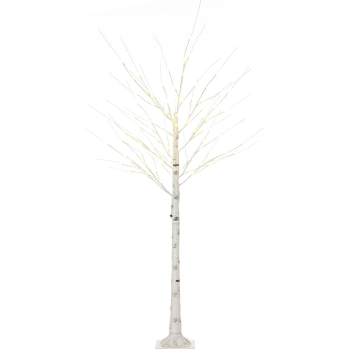 6ft Artificial White Birch Tree with 96 Warm White LED Lights - Green4Life