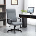 Vinsetto High-Back Office Chair, Linen Upholstery with Adjustable Height and Tilt Function - Grey - Green4Life