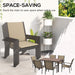 7-Piece Dining Set with Table and Stackable Chairs - Outsunny - Green4Life