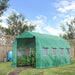 Outsunny 4 x 2M Polytunnel Galvanised Frame Greenhouse with Windows and Door - Green - Green4Life