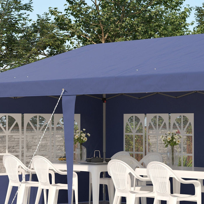 Outsunny 3x6m Pop-Up Gazebo with Height Adjustable Design - Blue - Green4Life