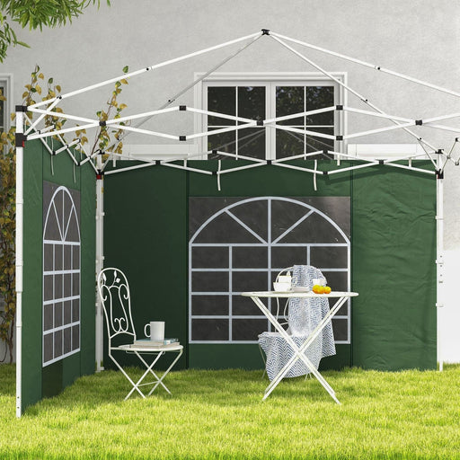 Outsunny 2-Pack Green Panels - 3x3/3x6m Gazebo Sides with Doors & Windows - Green4Life