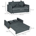 2-Seater Convertible Sofa Bed with Cushions & Hidden Storage - Dark Grey - Green4Life