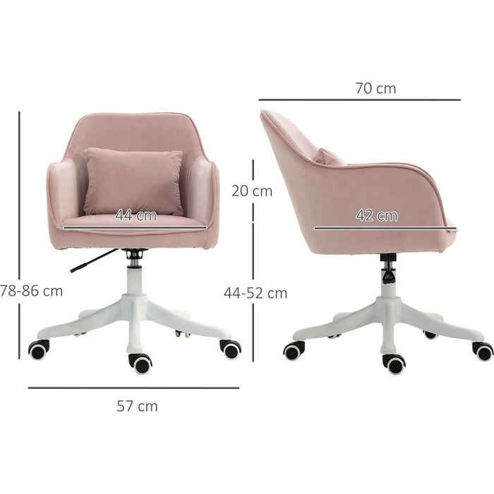 Vinsetto PU Leather Office Chair with Rechargeable Electric Massage Pillow - Pink - Green4Life