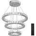 LED Chandelier with 3 Crystal Rings and 3 Light Modes - Silver - Green4Life